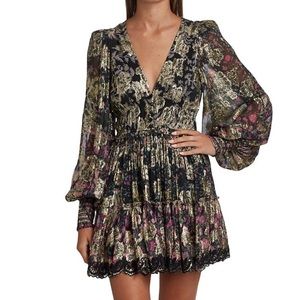 Hemant & Nandita Metallic Tiered Minidress